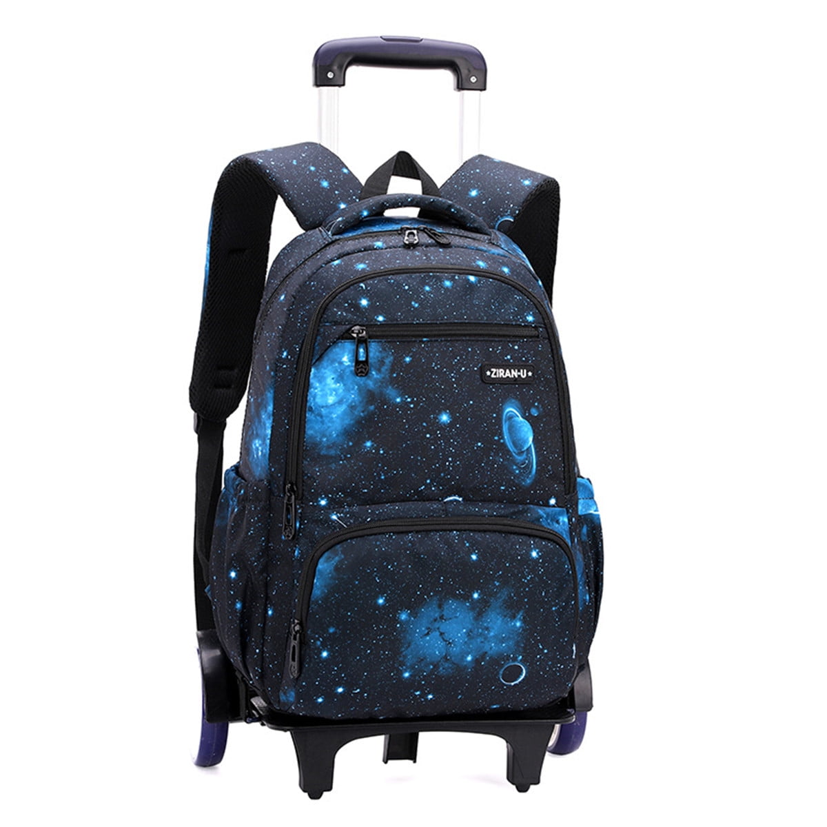 SpacePrint RollingBackpack BoysBookbag on Wheels, Wheel Trolley Bag for School, Boys Backpack