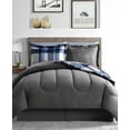 thumbnail image 2 of Gray & Blue Plaid Stripes Reversible Boys Teen Full Comforter Set (8 Piece Bed In A Bag), 2 of 3