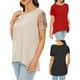thumbnail image 4 of Camiseta de manga corta para mujer Camisas casuales con cuello redondo irregular con lentejuela CACAGOO Camiseta mujer, 4 of 6