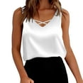 thumbnail image 2 of Bovxnpu Womens Plus Size Tops, Womens Silk Satin Tank Tops V Neck Casual Cami Sleeveless Camisole Blouses Summer Basic Tank Shirt M, 2 of 5