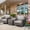 Grey/Beige, variant on 3 Piece Patio Bistro Set with 360 Swivel Patio Chairs, Outdoor Wicker Patio Furniture Set with Cushions and Side Table for Balcony Porch Backyard, Grey/Beige