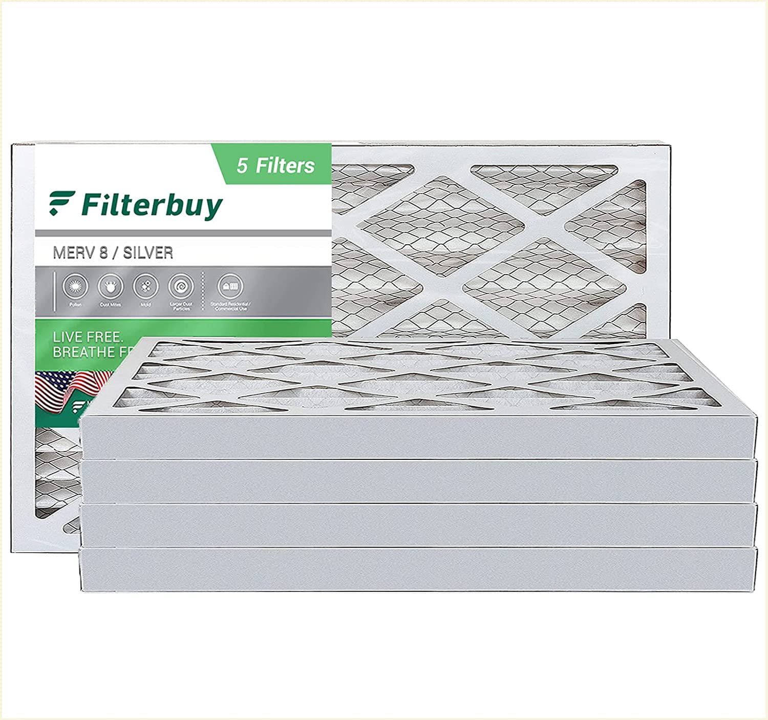 16x32x2 Dust and Pollen Merv 8 Replacement AC Furnace Air Filter 6 Pack 