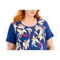 thumbnail image 2 of JM Collection Plus Size Printed Top Navy Peony Combo 1X, 2 of 3