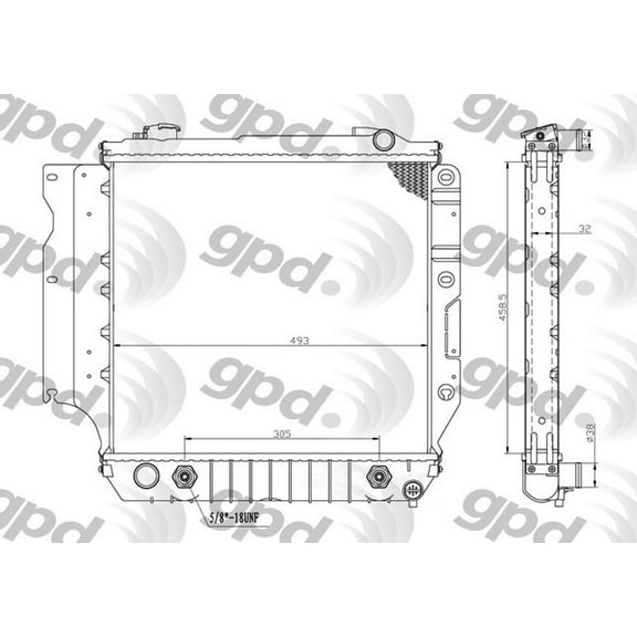 Global Parts Distributors 2841C Radiator Fits select: 2005-2006 JEEP WRANGLER / TJ
