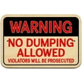 thumbnail image 2 of Work House Signs 'WARNING NO DUMPING ALLOWED' – Red Aluminum Composite Sign For Exterior Use 2 of 2
