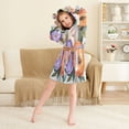 thumbnail image 3 of FORMRS Niños Bathrobe Unisex Hooded Robe Soft Plush Pajamas Sleepwear, Size 2-3T, Bright Flowers, 3 of 7
