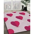 thumbnail image 3 of Ahgly Company Machine Washable Indoor Square Transitional Pink Violet Pink Area Rugs, 3' Square, 3 of 7