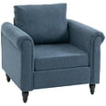 thumbnail image 1 of HOMCOM Vintage Accent Chair, Upholstered Armchair with Rubber Wood Legs, 1 of 10