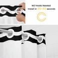 thumbnail image 5 of Black Moire Ombre No Hook Shower Curtain Waterproof, Bathroom Curtains with Snap in Liners and See Through Top Window, Water Ripple Stripe Farmhouse Hotel Style Bathtub Curtains Shower 72"Wx72"L, 5 of 8