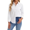 thumbnail image 2 of Vividaire Womens Button Down Shirts Oxford Cotton Long Sleeve Collared Work Office Blouses Tops, 2 of 10