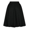 thumbnail image 5 of Mrat Bubble Skirts for Women Women's Bubble Midi Skirt High Waisted Lantern Puffy Skirt Summer Ruffle Hem A-line Skirts S-47 Black L, 5 of 6
