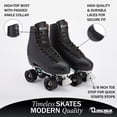thumbnail image 3 of Chicago Patins à Roulettes Quad pour Filles et Garçons – Durables, Performance Supérieure pour Usage Intérieur/extérieur Ou Roller Derby – Bottes Montantes Classiques de Luxe en Cuir avec, 3 of 5