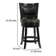 thumbnail image 4 of Nailhead Trim Round Leatherette Counter Stool with Flared Legs Black - Saltoro Sherpi, 4 of 4