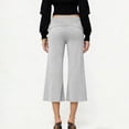 thumbnail image 4 of Aoiroe Capri Pants for Women Stretch Yoga Dress Pants with Pockets Bell Bottom Athletic Work Leggings Gray S, 4 of 8