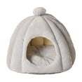 thumbnail image 2 of Clearance Boovnll Cat Bed, Pet Beds for Cats, Cute Plush Cat House, Cat Beds for Indoor Cats All Seasons Universal Pet Bed Sleeping Cushion Cotton Pet Sofa Gray 16x16" Machine Washable, Cat Beds, 2 of 6