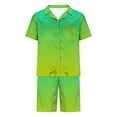 thumbnail image 3 of Hvyesh Men's Silk Satin Pajamas Set Short Sleeve Tie Dye Pjs Sets Classic Loungewear Button-Down Sleepwear, 3 of 5