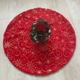 thumbnail image 2 of Christmas Tree Skirt for Xmas Tree Holiday Party Decorations White Plush Silver Sequin Snowflake, 2 of 5