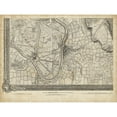 thumbnail image 3 of Unknown 14x12 Black Modern Framed Museum Art Print Titled - Map of London Grid XIII, 3 of 5