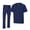 True Navy Blue, variant on M&M SCRUBS Men's Scrub Set – Stretch V-Neck Multi-Pocket Mens Medical Uniform Scrubs Top & Cargo Pants (Ceil Blue, Small)