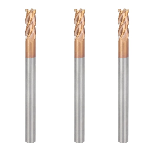 Cortador de Fresa de Extremo NikouMX 3 Piezas 4 Fultas Acero de Tungsteno
