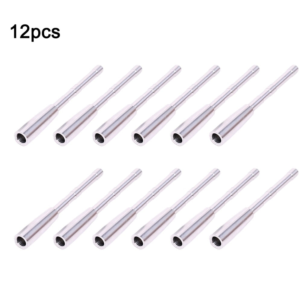 12PCS Arrow Insert Adapter Connect Broadhead Points for ID4.2mm Bow Hunt 6×7.5MM silver