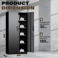 thumbnail image 3 of 72” Metal Storage Cabinet, Garage Cabinets and Storage System with Doors and Shelves, Tall Lockable Tool Cabinet for Garage, Office, Home (Black), 3 of 9