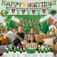 thumbnail image 6 of Football Birthday Party Decorations, 55PCS American Football Themed Birthday Banner Triangle Flag Hanging Swirls Cake Topper Cupcake Toppers Backdrop, Green Rugby Happy Birthday Backdrop for Kids, 6 of 7