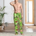 thumbnail image 2 of Naloa Cute Green Frog Pajama Pants Men, PJ Bottoms, Sleep & Lounge Pants-Small, 2 of 6