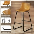 thumbnail image 2 of GIKPAL Bar Stools 26" Faux Leather Counter Height Barstools with Back Set of 2, Modern Counter Stools with Metal Legs and Footrest, Armless Chairs with Back for Kitchen Living Room Pub, Whiskey Brown, 2 of 8