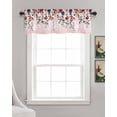 thumbnail image 3 of Watercolor Rose Linen Curtain Valance for Bedroom/Bathroom/Kitchen/Office/Living/Dining Room Windows,Valentine's Day Blue Pink Flower Rod Pocket Topper Drapes Decorative Cafe Drapery Panel 42x12, 3 of 6