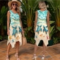thumbnail image 6 of Psesaysky Couple Shirts and Dress Green Sea Turtle on Beach Hawaii Matching Couple Luau Outfits Mens Button Down Short Sleeve Hawaiian Aloha Shirt Womens Sleeveless Sundress, 6 of 7