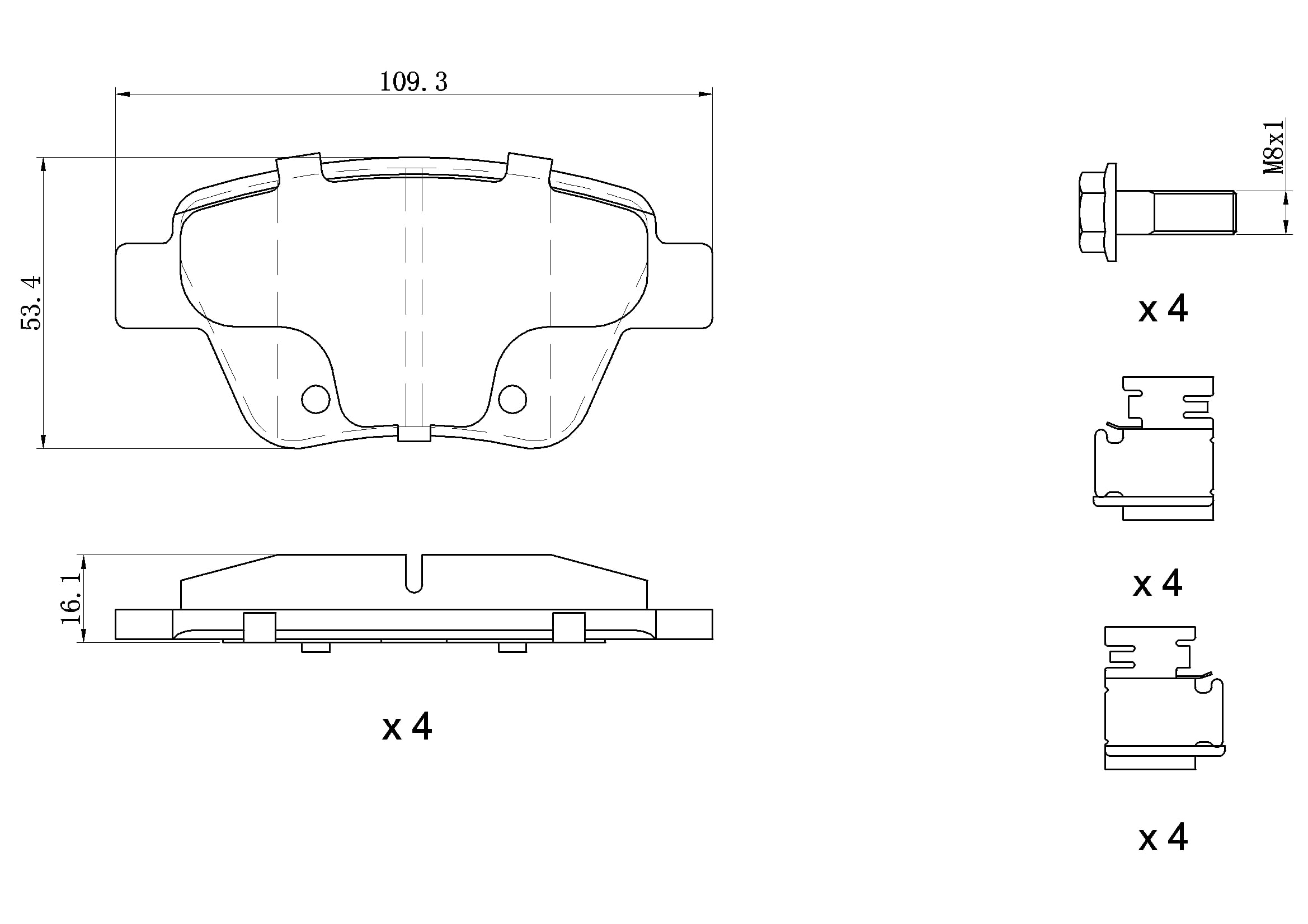 Ultra HC 1000 Brake Pad Set, Rear HC10.1456.0.M, Volkswagen Jetta 2014-2010
