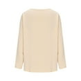 thumbnail image 5 of VgaVtl Fall Winter Womens T Shirt Long Sleeve Women's Tops Workout Solid Color Pocket Casual Loose Beige Shirts,M, 5 of 6