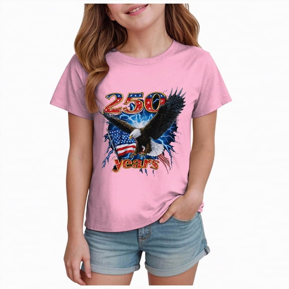 Leey-World Kids Neon Tie Dye Shirt for Boys Girls Tie-Dye T-Shirt Hippes Tshirt 4th of July Tee Fourth Of July Shirts for Girls(Pink,9-10 Years)