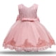 thumbnail image 5 of Honeeladyy - Ropa para bebés y niñas pequeñas, con bordado de hilo de red y lazo de diamantes de imitación, para fiesta de cumpleaños, vestidos largos, diadema, traje rosa, 6-12 meses, liquidación, 5 of 8
