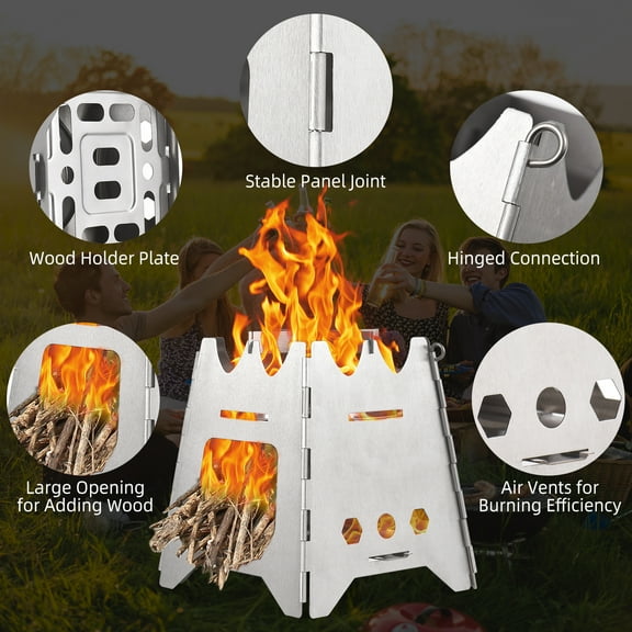 furnace,Steel Stove Stove Stainless Steel Stove Portable Stainless Steel Wood Stove Portable Collapsible Stove Wood Buzhi Bbq. Iuppa Siuke