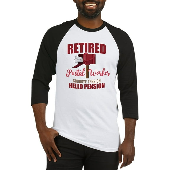 CafePress - Retired Postal Worker Funny Postma Baseball Jersey - Cotton Baseball Jersey, 3/4 Raglan Sleeve Shirt