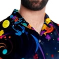 thumbnail image 5 of Note Men's Hawaiian Poplin Casual Printed Button Down Short Summer Beach Shirts, Unisex, 5 of 6