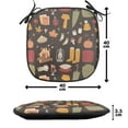 thumbnail image 4 of Autumn Chair Seating Cushion Set of 4, Season Camp Items Marshmallow Hot Chocolate Campfire Pumpkin Fall, Seat Pads for Office with Anti-slip Backing, 16"x16", Dark Taupe and Pale Orange, by Ambesonne, 4 of 7