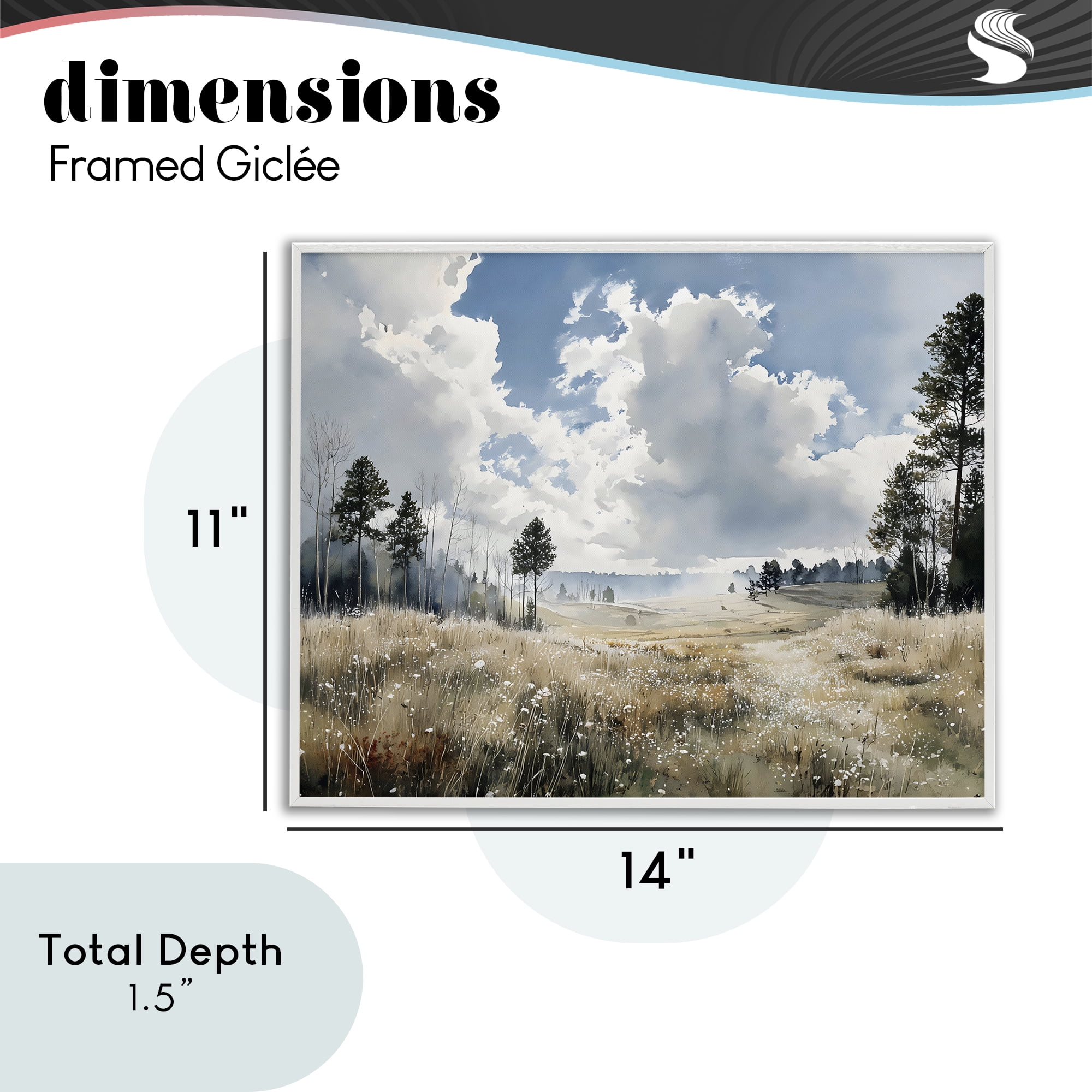 Stupell Industries Blue Kissed Landscape White Framed Giclee Art, design by Franklyn Gregory
