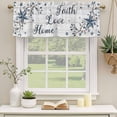 thumbnail image 2 of 2 Pack Farmhouse Valances for Windows Bedroom Living Room Window Treatments, Blue Country Texas Star Vintage Berries Wooden Rod Pocket Valance Drapes Short Kitchen Curtains Over Sink 60"x18", 2 of 8