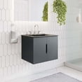 thumbnail image 2 of Wall Mount Vanity Cabinet (Sink not included), Grey Gray, Wood, Hotel Bedroom Bathroom, Modern Contemporary HB33521, 2 of 8