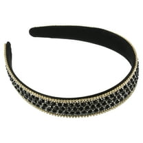 Rhinestone Headband, Rhinestone Headband for Women, Black,1.0 Inch Wide 1Pcs