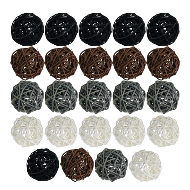 Centros de mesa de decoración de bolas de mimbre para ducha Qingbei, para decorar fiestas navideñas Negro Gris Blanco 24