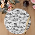 thumbnail image 3 of Coastal Nautical Round 13 Inch Placemats Set of 8, Summer Ocean Sea Corals Palm Trees HeatResistant Non Slip Place Mats for Dining Table, Wipeable Braided Kitchen Table Mats for Housewarming, 3 of 9