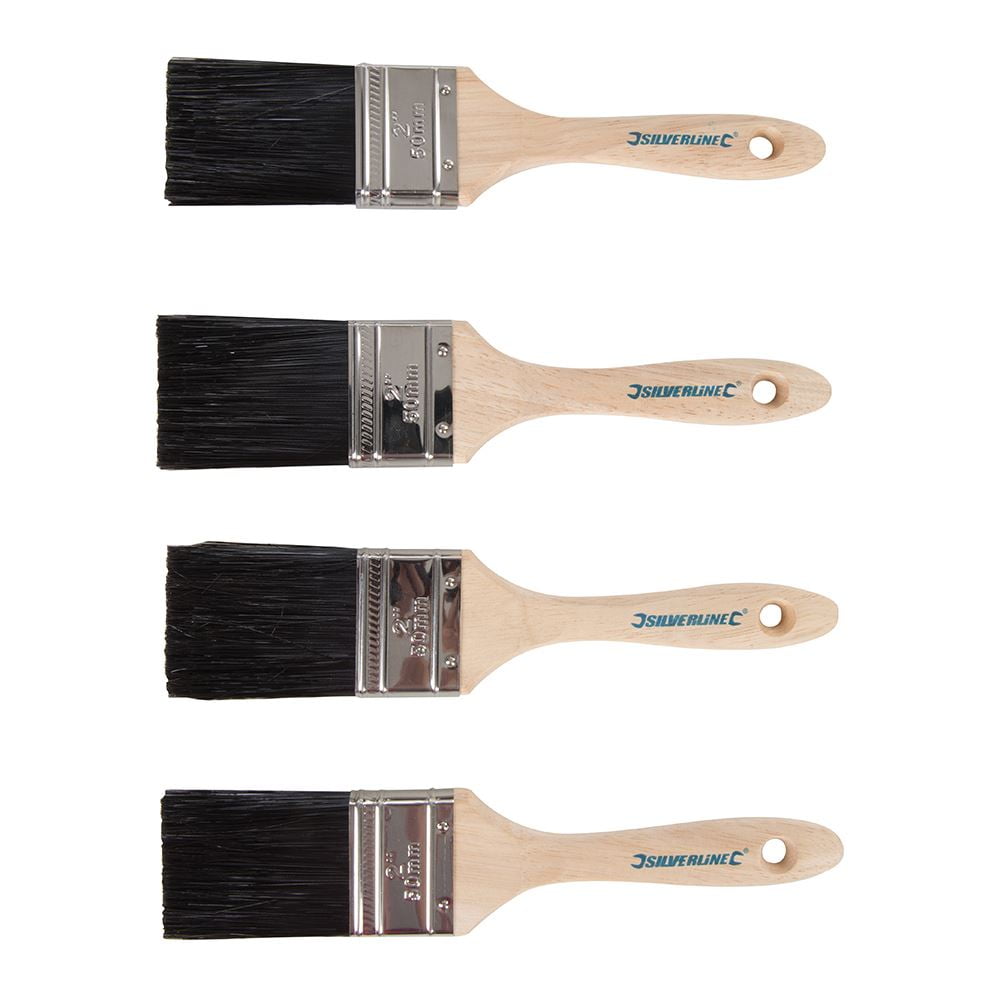 SILVERLINE TRADESMAN SYNTHETIC PAINT BRUSHES 4PK 50MM 2" 961181 