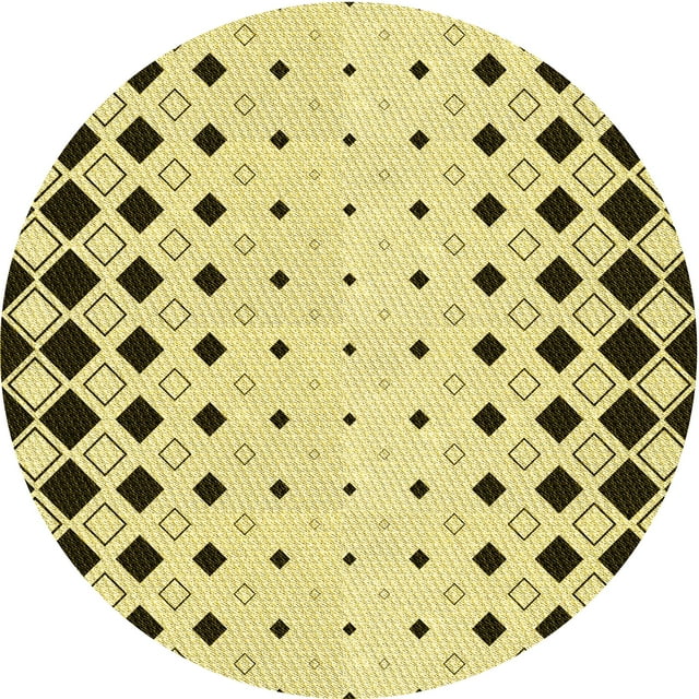 Ahgly Company Tapis d'Intérieur Lavable en Machine Carré Jaune Moutarde, 3 Pieds Carré