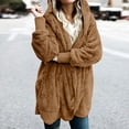 thumbnail image 2 of Futezty Open Front Plush Blanket Coat for Women Long Sleeve Plain Hooded Oversize with Pockets, 2 of 5