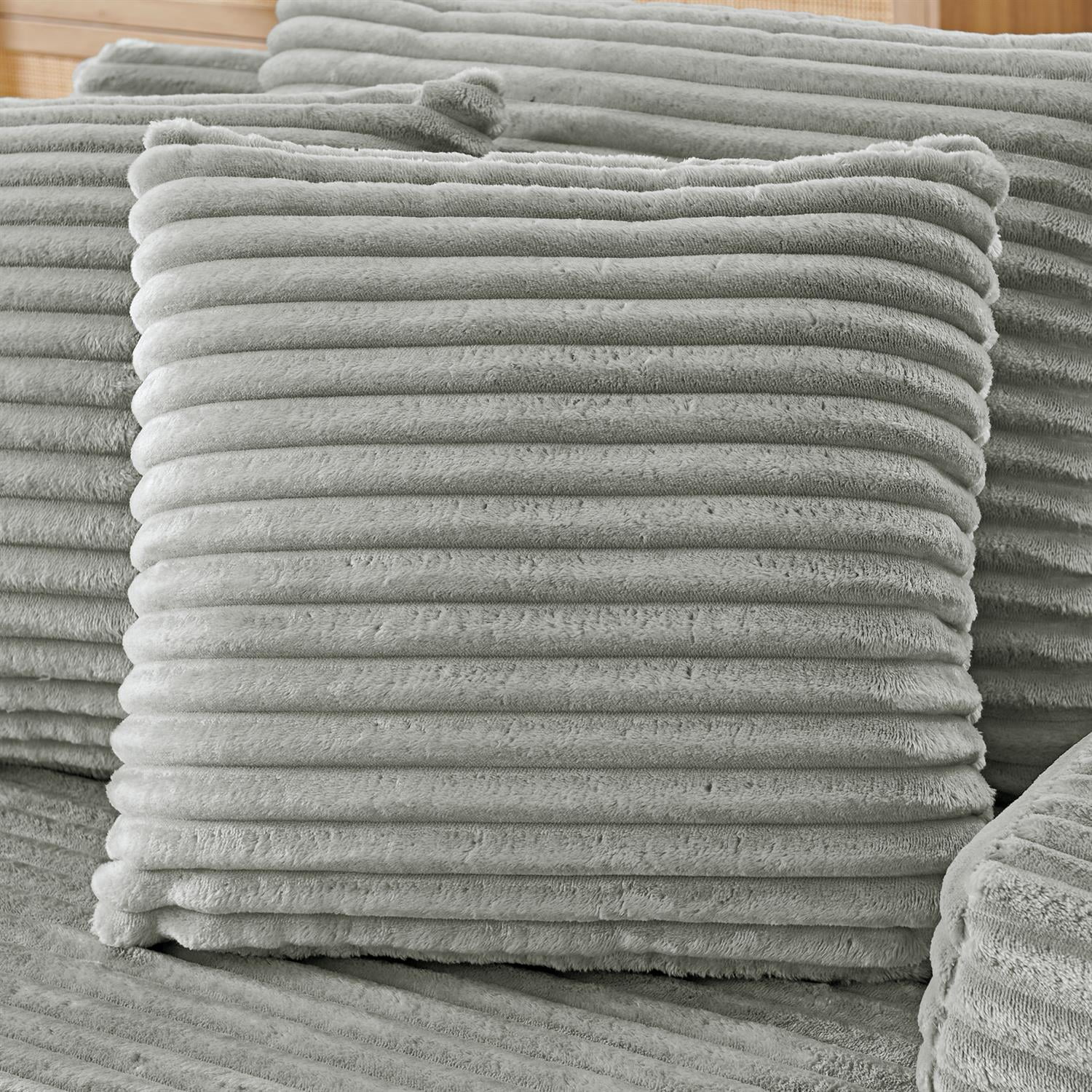 Demi Bonn 64" Velvet Fabric Single Lazy Sofa, Modern Fluffy Couch Lounge Chair for Indoor Living Room, Bedroom, No Assembly Needed, Gray