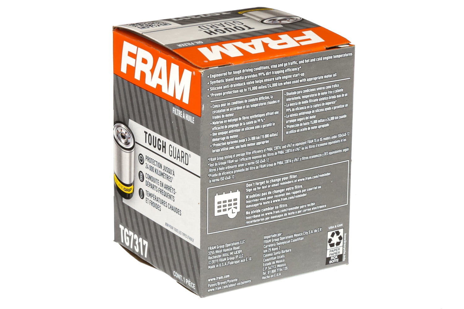FRAM Tough Guard Oil Filter, TG7317, 15K mile Replacement Filter for Select Honda Vehicles